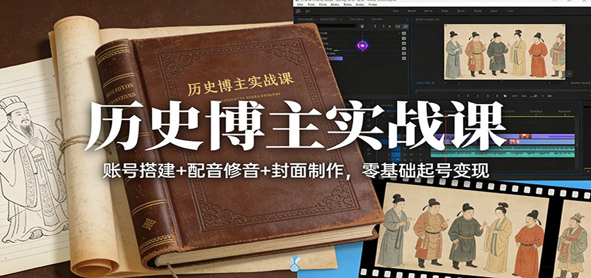 历史博主实战课：账号搭建+配音修音+封面制作，零基础起号变现-shxbox省心宝盒