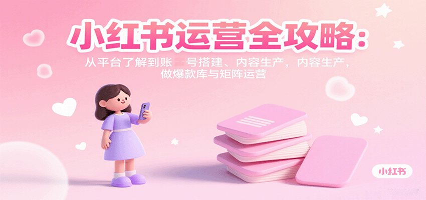 小红书运营全攻略：从平台了解到账号搭建、内容生产，做爆款库与矩阵运营-shxbox省心宝盒