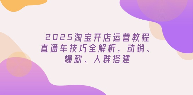 2025淘宝开店运营教程更新，直通车技巧全解析，动销、爆款、人群搭建-shxbox省心宝盒