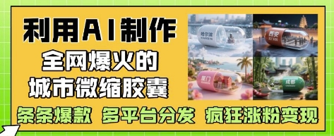 利用AI制作全网爆火的城市微缩胶囊，条条爆款， 多平台分发，疯狂涨粉变现-shxbox省心宝盒