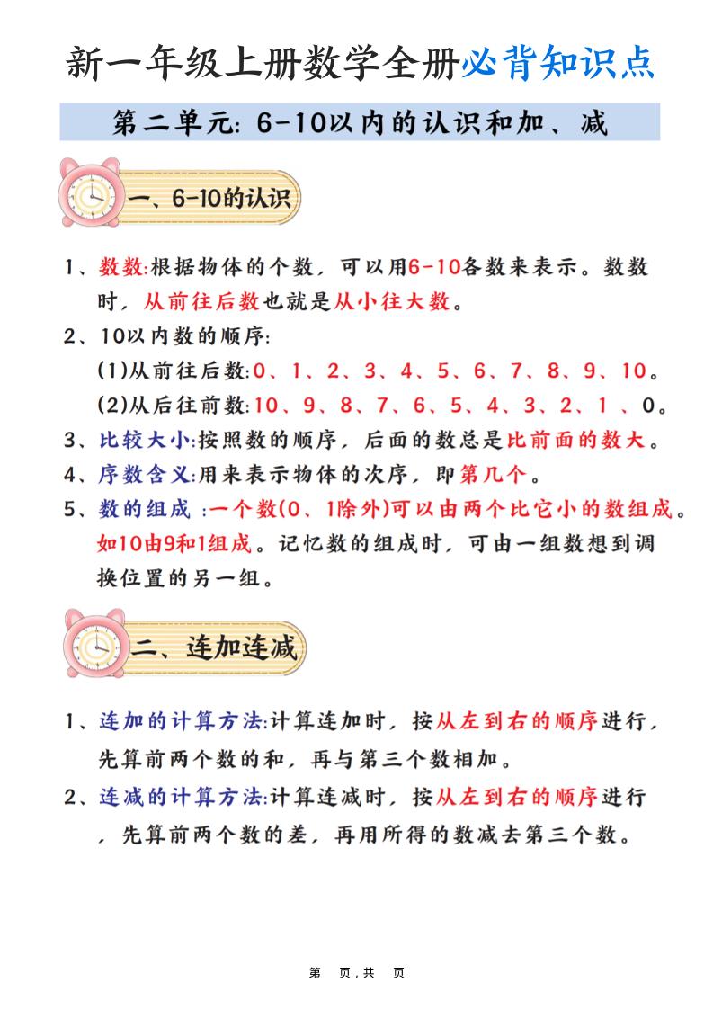 新一上数学全册必背知识点笔记（8页）-shxbox省心宝盒