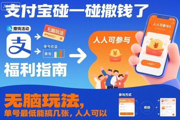 支付宝碰一碰撒钱了，无脑玩法，单号最低能搞几张，人人可以撸【揭秘】-shxbox省心宝盒