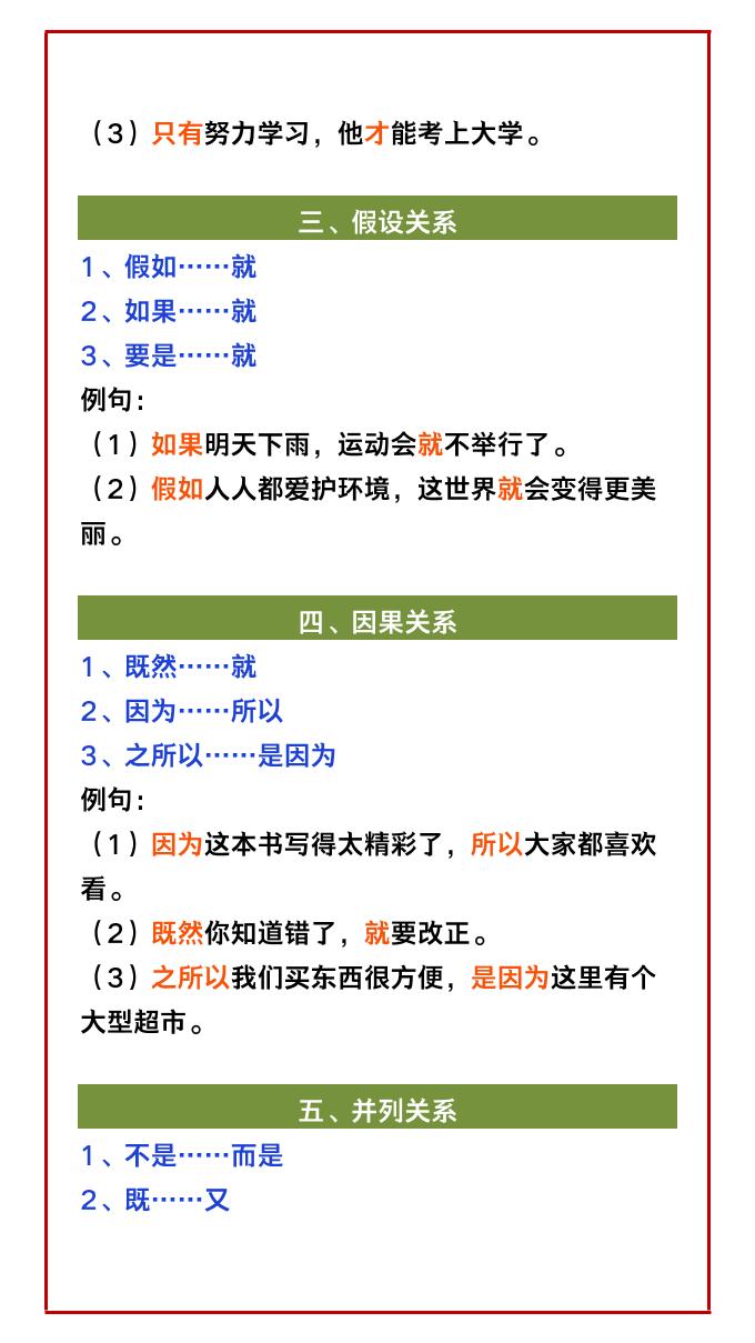 【2025秋新版】二年级语文必考重点关联词造句，给孩子收藏！-二上语文-shxbox省心宝盒