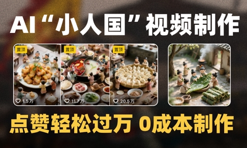 爆款1000W+播放微缩景观迷你小人国AI视频0成本制作全流程教学-shxbox省心宝盒