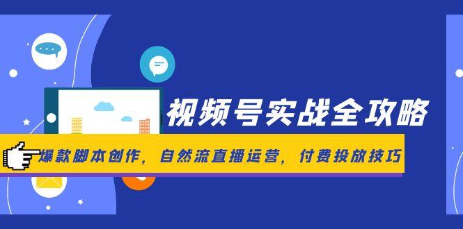 视频号实战全攻略，爆款脚本创作，自然流直播运营，付费投放技巧-shxbox省心宝盒