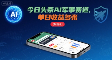 今日头条AI军事赛道，单日收益多张 ，手机可做【附指令】-shxbox省心宝盒