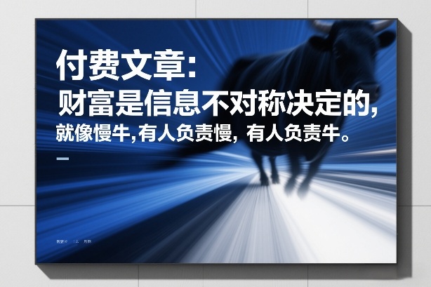 付费文章：财富是信息不对称决定的，就像慢牛，有人负责慢，有人负责牛-shxbox省心宝盒