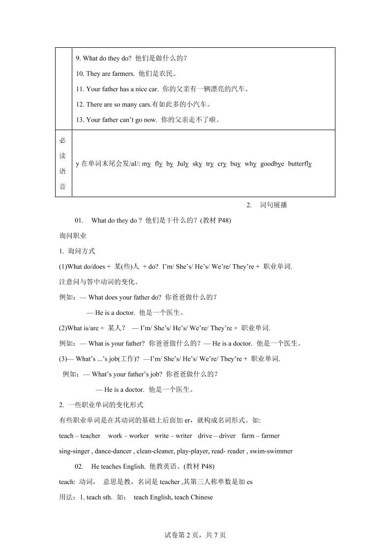 【单元热点难点】译林版（三起）英语五年级上册Unit5Whatdotheydo教材划重点-shxbox省心宝盒