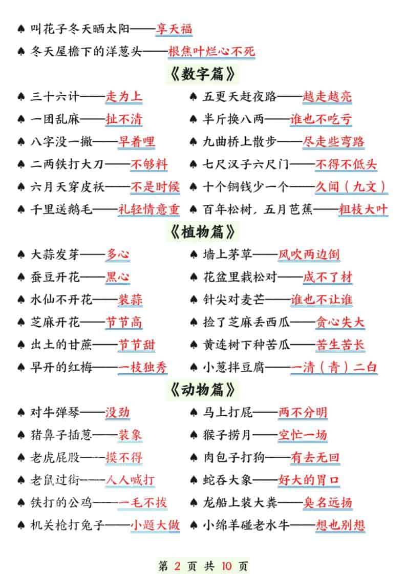 一年级下语文寒假预习晨读晚背（歇后语和谚语）-shxbox省心宝盒