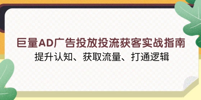 巨量AD广告投放投流获客实战指南，提升认知、获取流量、打通逻辑-shxbox省心宝盒