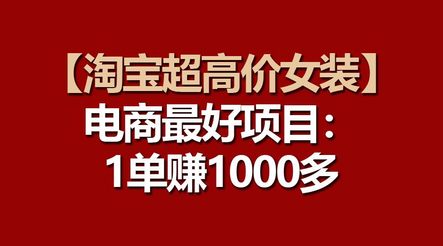 【淘宝超高价女装】电商最好项目：一单赚1000多-shxbox省心宝盒