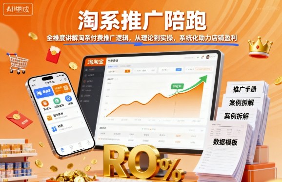 淘系推广陪跑，全维度讲解淘系付费推广逻辑，从理论到实操，系统化助力店铺盈利-shxbox省心宝盒