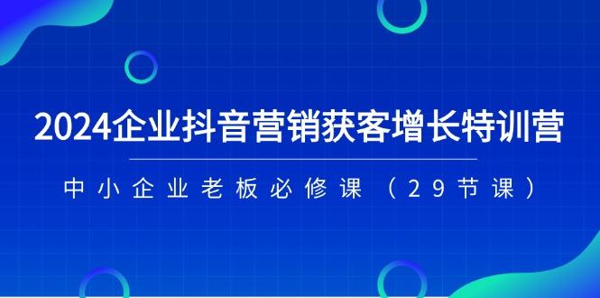 2024企业抖音-营销获客增长特训营，中小企业老板必修课(29节课-shxbox省心宝盒