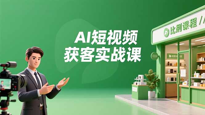 AI短视频获客实战课，数字人创作、实体行业应用、精准引流，30天获取客源月入6万+-shxbox省心宝盒