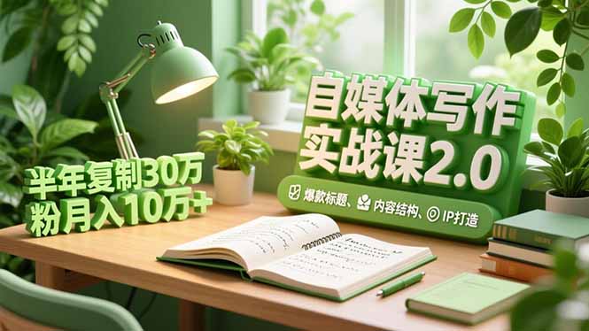自媒体写作实战课2.0，爆款标题、内容结构、IP打造，半年复制30万粉月入10万+-shxbox省心宝盒
