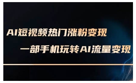 AI短视频热门涨粉变现课，AI数字人制作短视频超级变现实操课，一部手机玩转短视频变现-shxbox省心宝盒