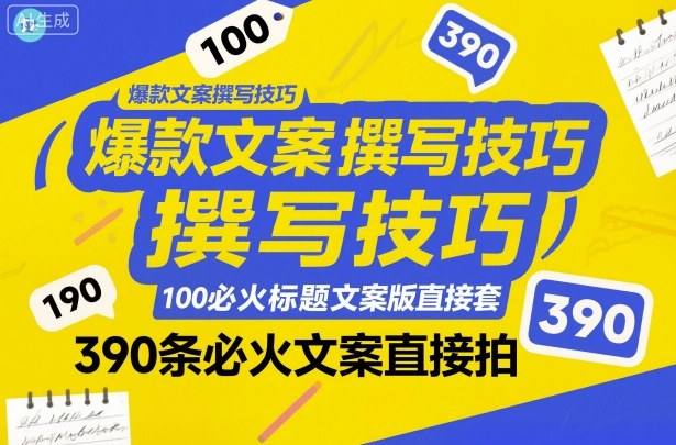 爆款文案撰写技巧，100个必火标题文案模版直接套，390条必火文案直接拍-shxbox省心宝盒