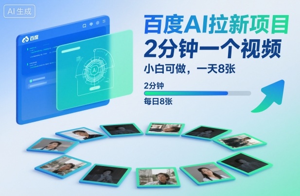 百度AI拉新项目，2分钟一个视频，小白可做，一天8张【附案例+保姆级教程】-shxbox省心宝盒