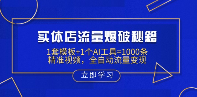 实体店流量爆破秘籍：1套模板+1个AI工具=1000条精准视频，全自动流量变现-shxbox省心宝盒