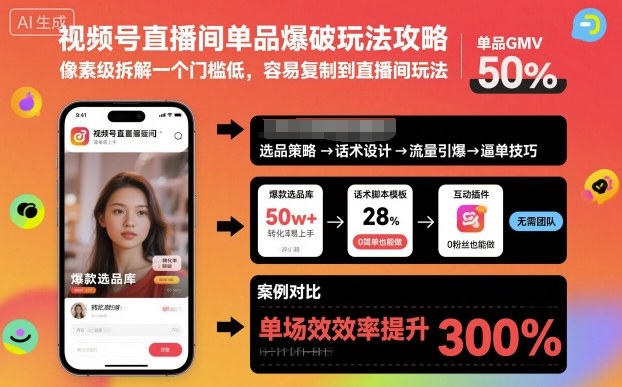 视频号直播间单品爆破玩法攻略，像素级拆解一个门槛低，容易复制到直播间玩法-shxbox省心宝盒