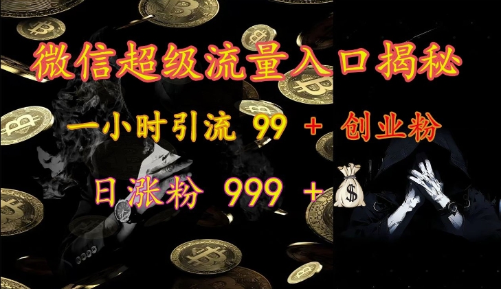 微信超级流量入口揭秘：一小时引流 99 + 创业粉，日涨粉 999 +-shxbox省心宝盒
