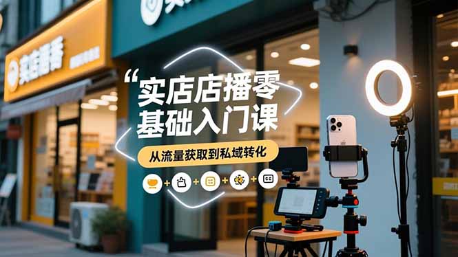 实体店播零基础入门课，实体店+短视频+直播+微信生态+私域社群，从流量获取到私域转化-shxbox省心宝盒