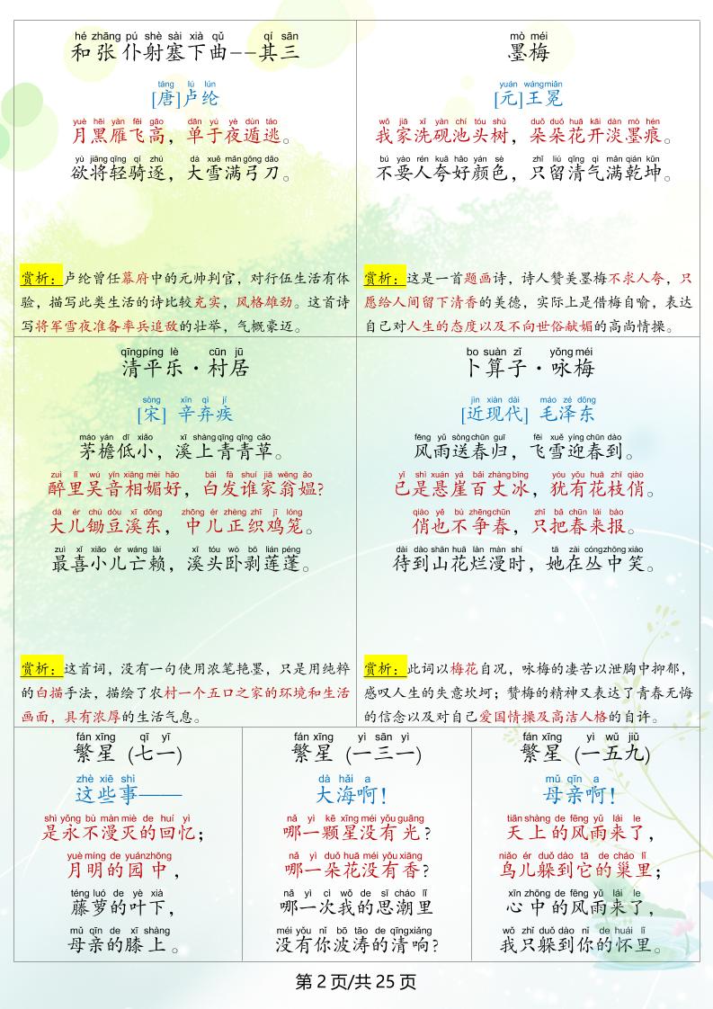 四下语文全册重点知识归纳-shxbox省心宝盒