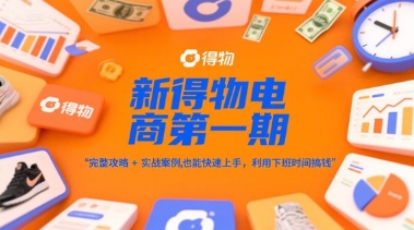 新得物电商第一期，完整攻略+实战案例，普通人也能快速上手，利用下班时间搞钱-shxbox省心宝盒