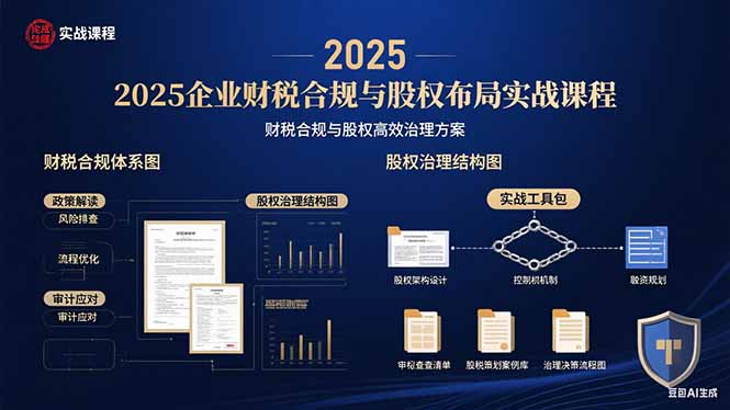 2025企业财税合规与股权布局的实战课程：财税合规与股权高效治理方案-shxbox省心宝盒