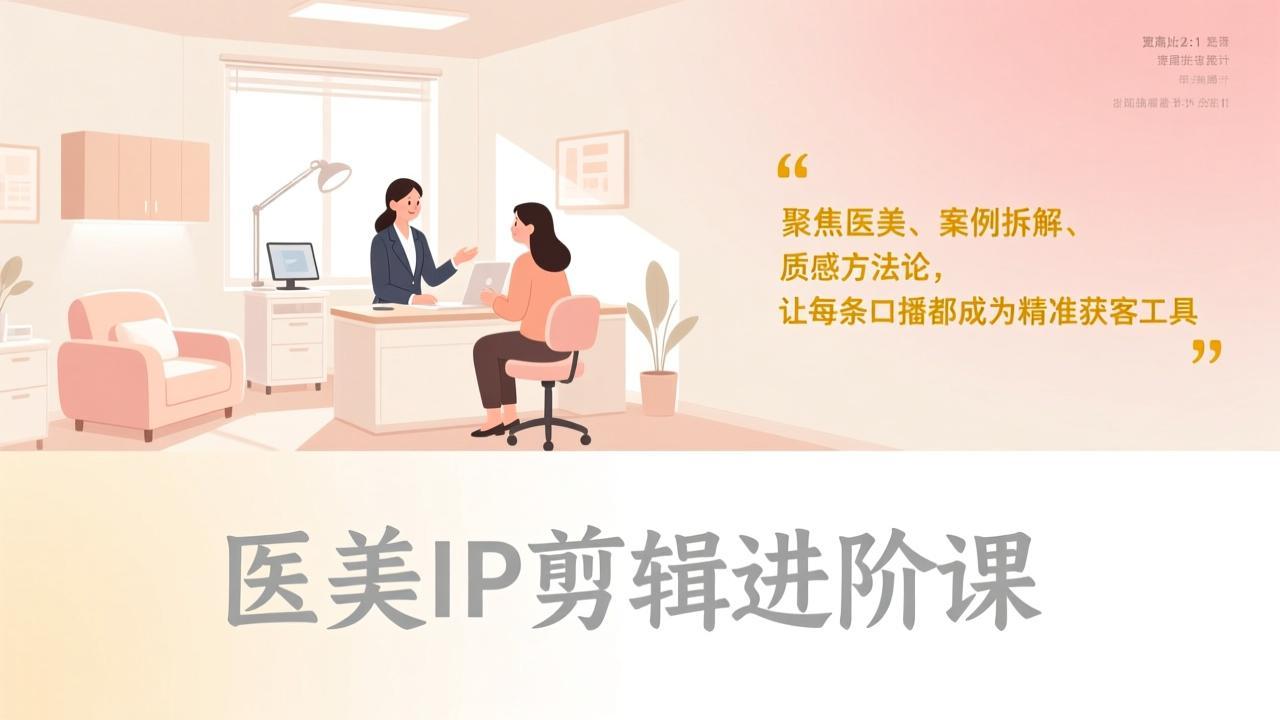 医美IP剪辑进阶课，聚焦医美、案例拆解、质感方法论，让每条口播都成为精准获客工具-shxbox省心宝盒