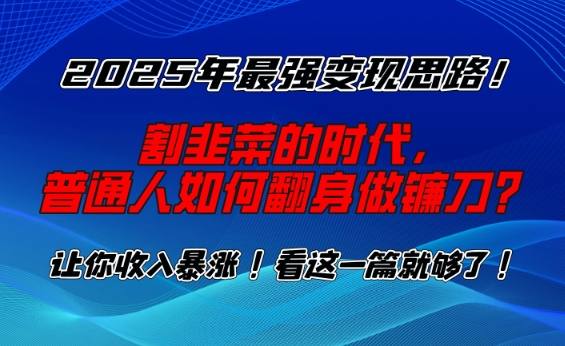 2025年最强变现思路，割韭菜的时代， 普通人如何翻身做镰刀？【揭秘】-shxbox省心宝盒
