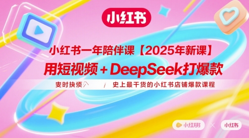 小红书一年陪伴课【2025年新课】，用短视频+deepSeek打爆款，史上最干货的小红书店铺爆款课程-shxbox省心宝盒