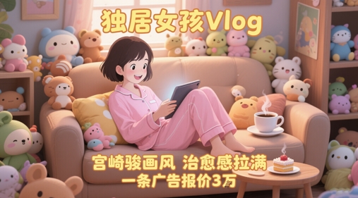 单个账号涨粉71W！用AI制作独居女孩Vlog，宫崎骏画风，治愈感拉满，一条广告报价3W-shxbox省心宝盒