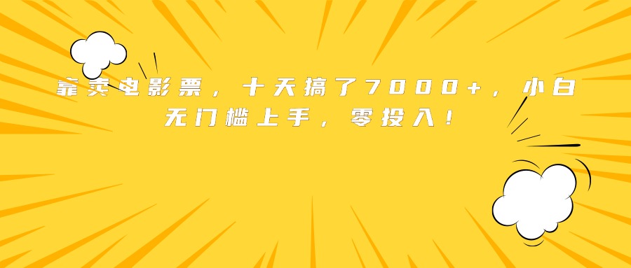 靠卖电影票,十天搞了7000+,小白无门槛上手,零投入!-shxbox省心宝盒