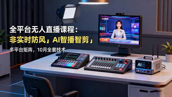全平台无人直播课程：非实时防风＋AI智播智剪＋多平台矩阵，10月全套技术-shxbox省心宝盒